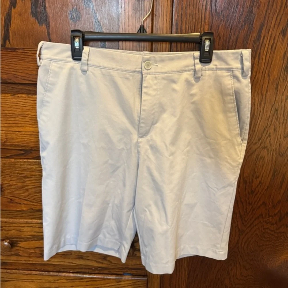 adidas Men's Light Gray Flat Front Shorts